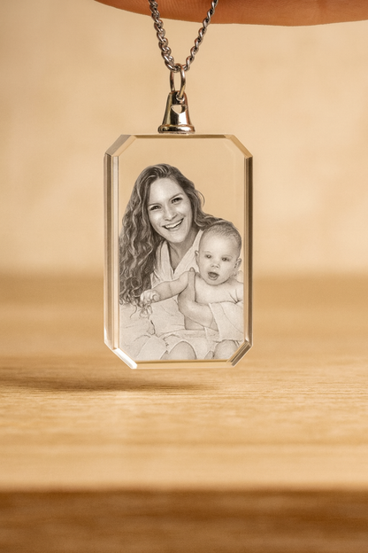 💎 Colgante de Cristal Personalizado con Foto | Regalo Único y Emotivo