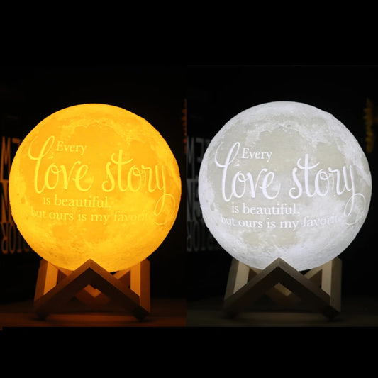 🌙 Lámpara Luna Personalizada | Regalo Personalizado Único