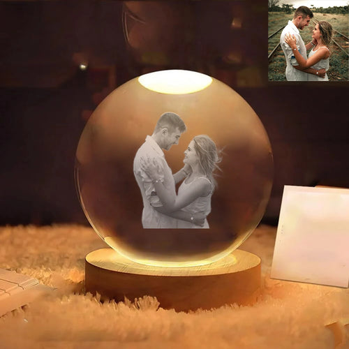 ✨Bola de Cristal LED con Foto | Lámpara Personalizada